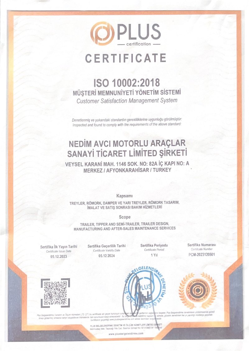 ISO 10002:2018 Müşteri Memnuniyeti Yönetim Sistemi Sertifikası